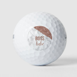 Balles De Golf Parties scintillant or Rose Monogramme Bébé en m