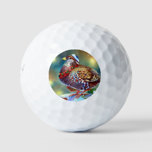 Balles De Golf Partridge de Noël (4) (Devant)