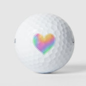 Balles De Golf Pastel Rainbow Heart Golf Balls (Devant)