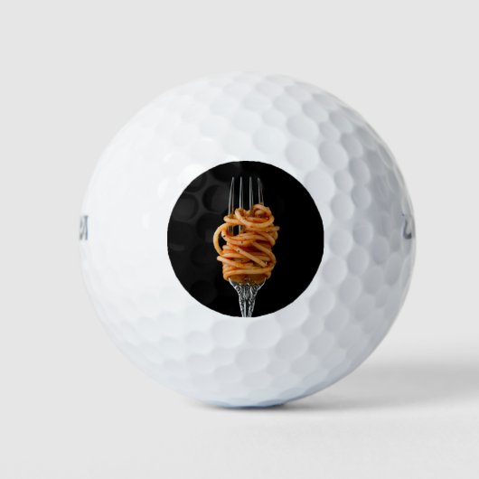 Balles De Golf Pâtes filées sur une Fourche, Spaghetti alimentair (Devant)