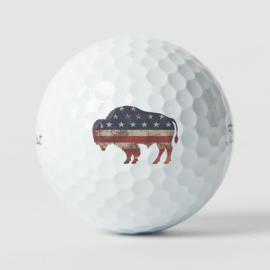 Balles De Golf Patriotic Bison Golf Balls (Recto)