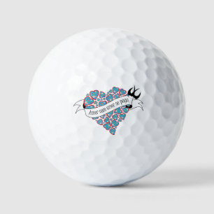 Balles De Golf Payer l'amour avec l'amour illustré proverbe portu