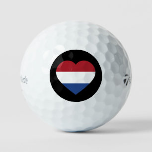 Balles De Golf Pays-Bas Heartflag sur noir tmtp5 gbcnt