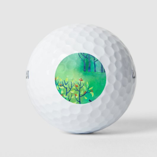 Balles De Golf Paysage Abstrait vert moderne (Devant)