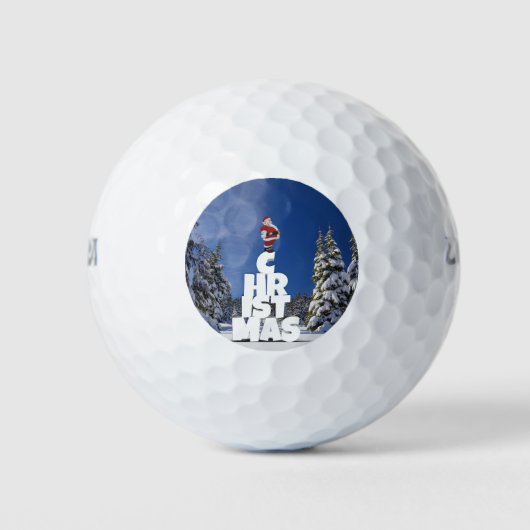 Balles De Golf Paysage d'hiver de Noël (Devant)