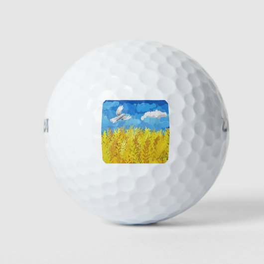 Balles De Golf Paysage du drapeau ukrainien (Devant)