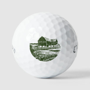 Balles De Golf Paysage rural maison de ferme de style coupe