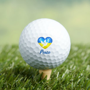 Balles De Golf Peace Dove Ukraine - Coeur du drapeau
