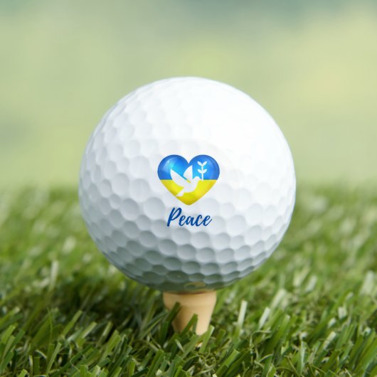 Balles De Golf Peace Dove Ukraine - Coeur du drapeau (T-shirt Insitu)