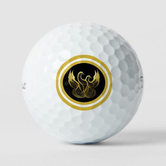 Balles De Golf Peace in Flight Featuring Two Gold Doves (Recto)