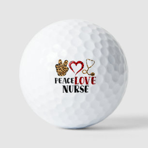 Balles De Golf Peace Love Nurse - Cute Nurse Design (2)