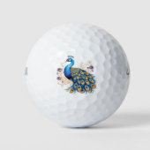 Balles De Golf Peacock Avec Fleurs Violettes (Devant)