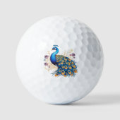 Balles De Golf Peacock Avec Fleurs Violettes (Recto)