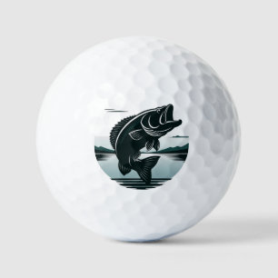 Balles De Golf Pêche de l'achigan à grande bouche minimaliste en