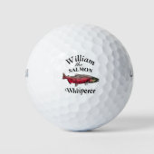 Balles De Golf Pêcheur Whisperer Saumon personnalisé (Devant)