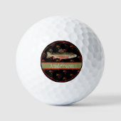 Balles De Golf Pêcheurs Monogrammes Pêche à la mouche Truite (Recto)