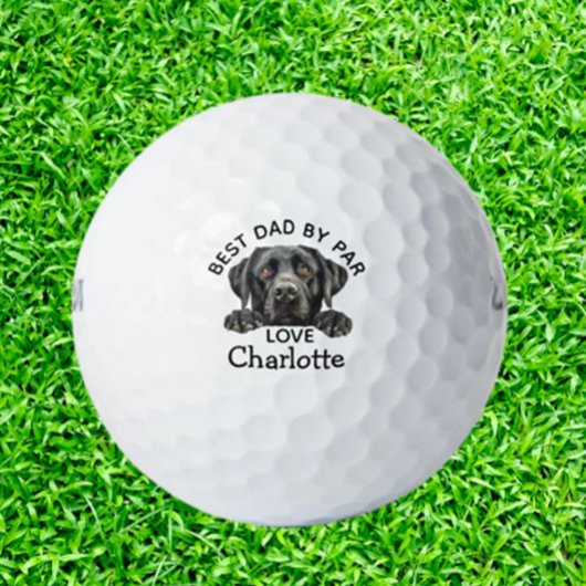 Balles De Golf Peeking Black Labrador Chiot Thème