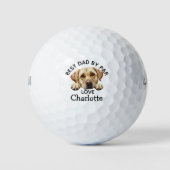 Balles De Golf Peeking Golden Labrador Puppy Thème (Devant)