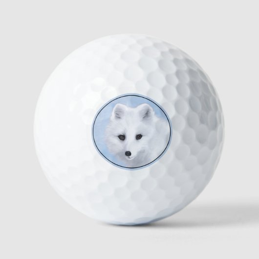 Balles De Golf Peinture Arctic Fox - Art original de la faune (Recto)