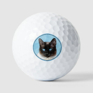 Balles De Golf Peinture de chats de Siamese - Cute Original Cat A