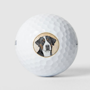 Balles De Golf Peinture de Chien de Montagne - Art original