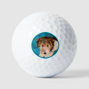 Balles De Golf Peinture de chiot Terrier Fox - Art de chien origi