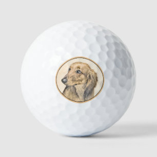 Balles De Golf Peinture de Dachshund (à poil long) - Art de chien