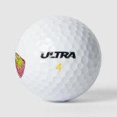 Balles De Golf Peinture de Gorilla rose bleu jaune (Logo)