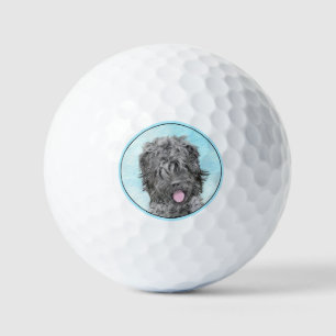 Balles De Golf Peinture de Terrier Noir Russe - Chien Original Mi