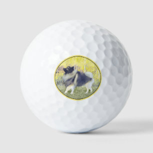 Balles De Golf Peinture en teint de Keeshond - jolie art original