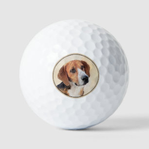 Balles De Golf Peinture Harrier - Joli art original chien