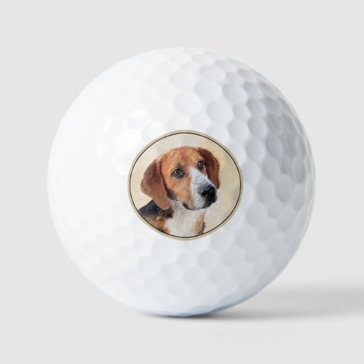 Balles De Golf Peinture Harrier - Joli art original chien (Recto)