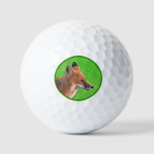 Balles De Golf Peinture Red Fox - Art original de la faune