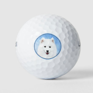 Balles De Golf Peinture Samoyed Puppy - Jolie Art Original Chien