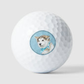 Balles De Golf Peinture Sibérienne Husky Puppy - Art Chien origin (Recto)