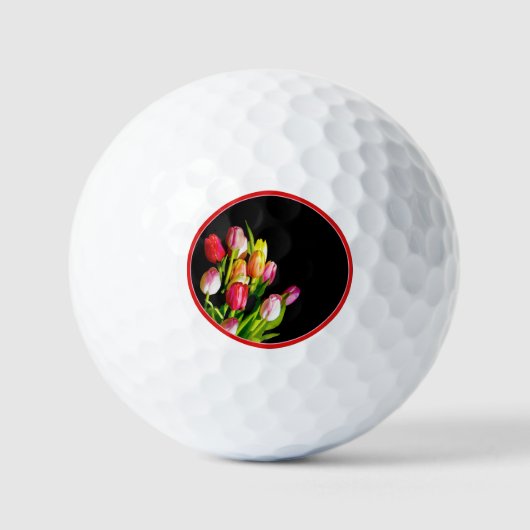 Balles De Golf Peinture Tulip - Art Fleur original (Recto)