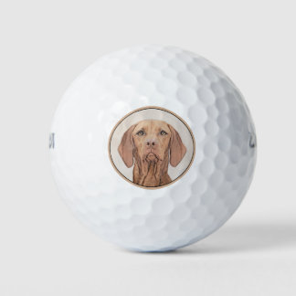 Balles De Golf Peinture Vizsla - Joli art original chien