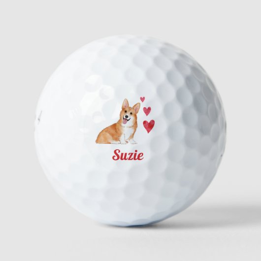 Balles De Golf Pembroke Welsh Corgi Chien Nom Personnalisé (Devant)