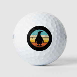 Balles De Golf Penguin Retro Vintage Sunset