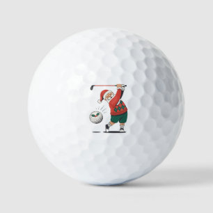 Balles De Golf Père Noël Jouer Golf Joueur de Noël
