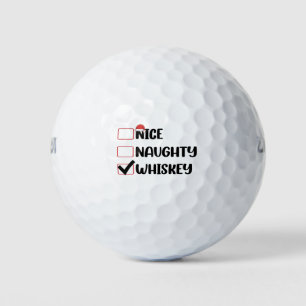 Balles De Golf Père Noël Whiskey Nice Naughty Liste de Noël