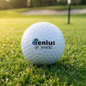 Balles De Golf Personalized Blue and Black Brain, Genius at Work