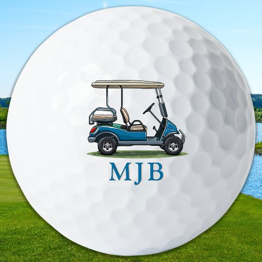 Balles De Golf Personalized Cart Custom Golfer 3 Initial Monogram