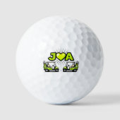 Balles De Golf Personalized Couples Golf Cart Initials Wedding  (Recto)