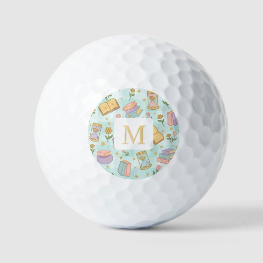 Balles De Golf Personalized Magic Books Girl School Mint Green (Recto)