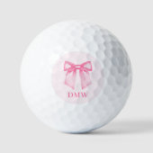 Balles De Golf Personalized Modern Elegant Pink Bow (Recto)