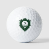 Balles De Golf Personalized Modern Golfer Green Initial Monogram (Recto)