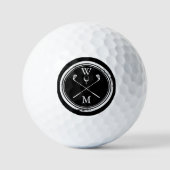 Balles De Golf Personalized Monogram Black And White (Recto)