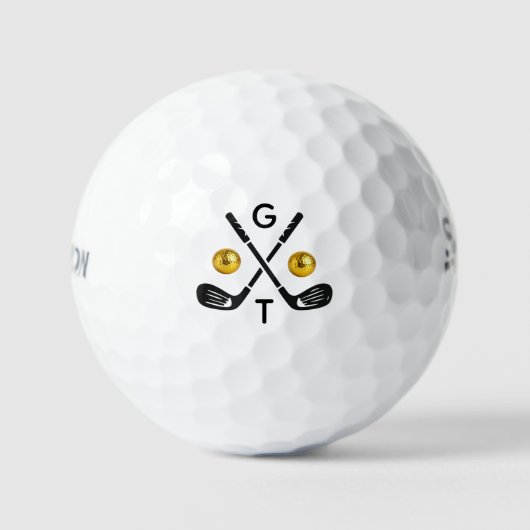 Balles De Golf Personalized Monogram Golf Clubs Golf Balls (Recto)
