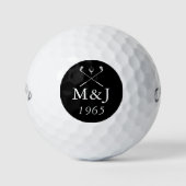 Balles De Golf Personalized Monogram Wedding Anniversary Date (Devant)